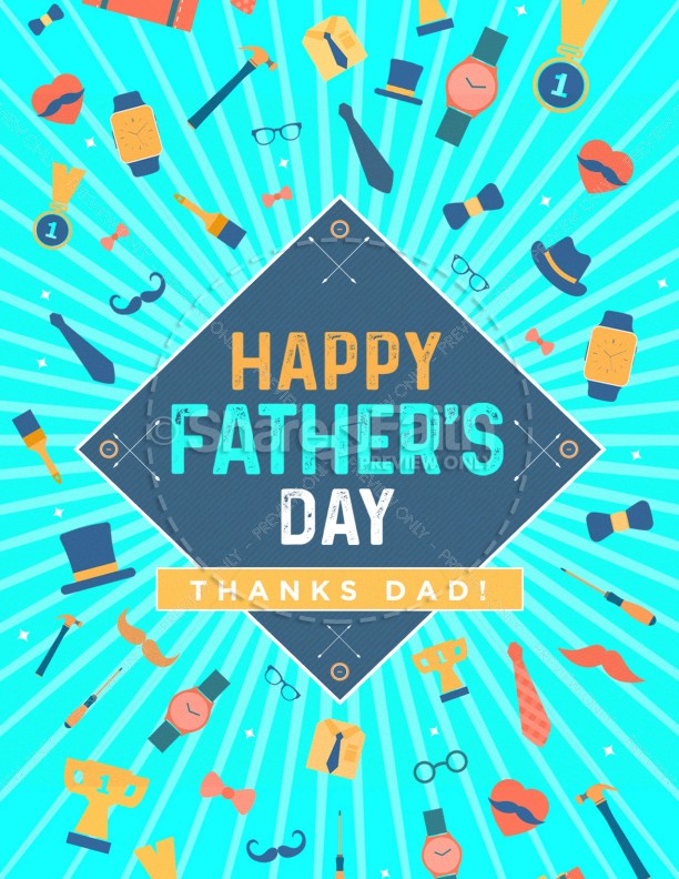 Happy Father's Day Church Flyer Template Thumbnail Showcase