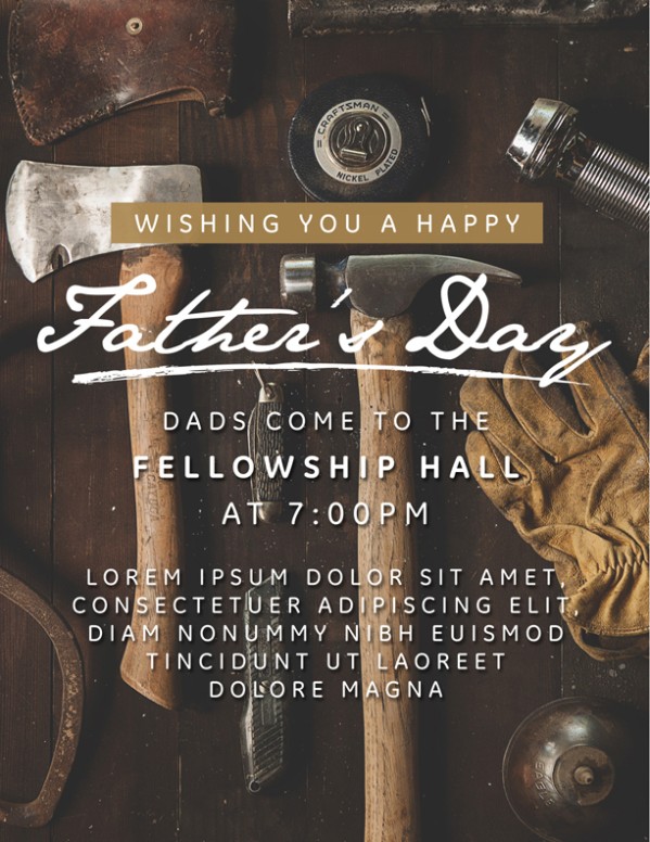 Working Dads Father's Day Church Flyer
