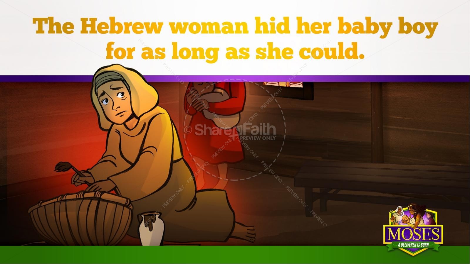 Exodus 2 Baby Moses Kids Bible Story | slide 24