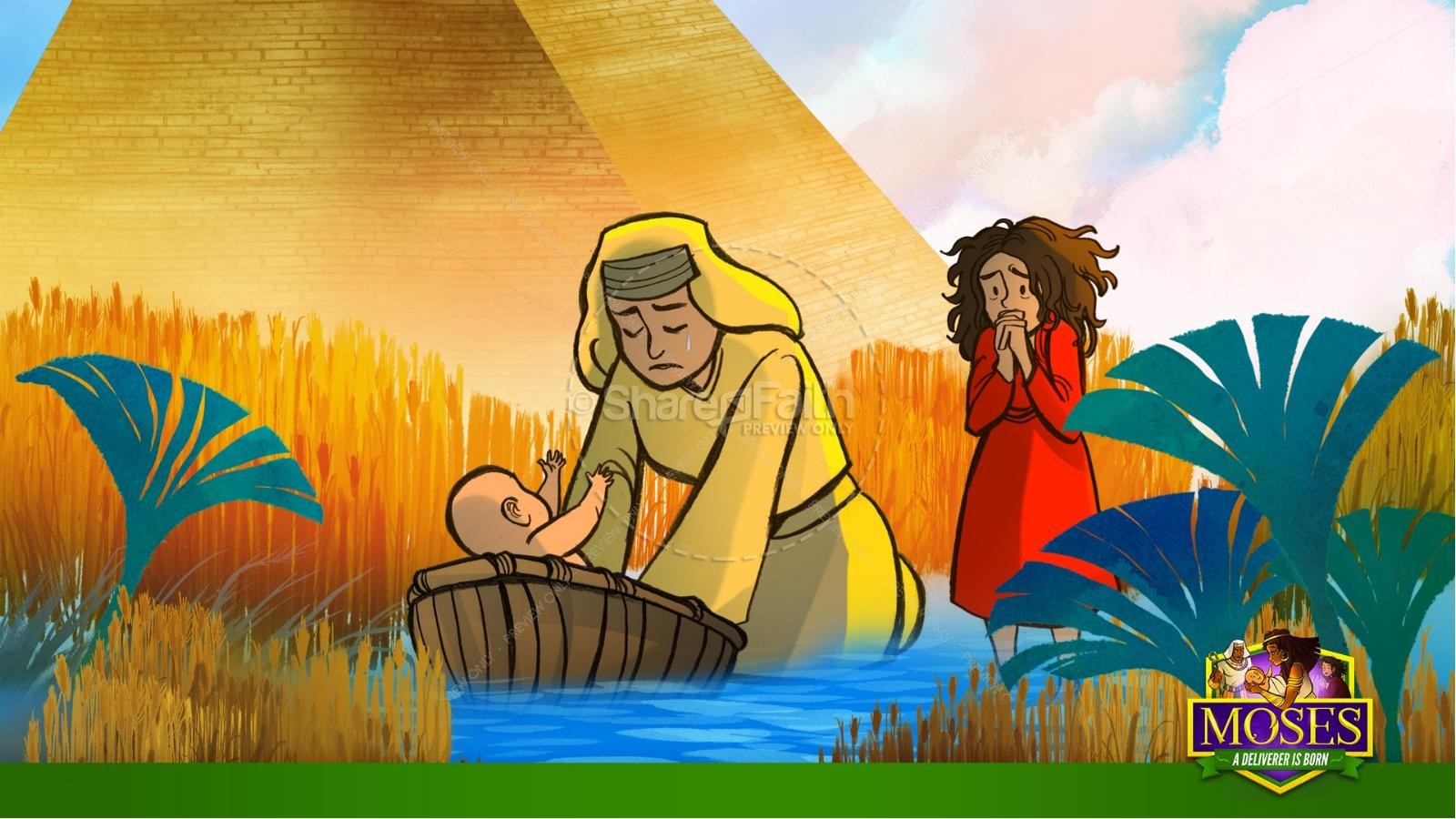 Exodus 2 Baby Moses Kids Bible Story | slide 26