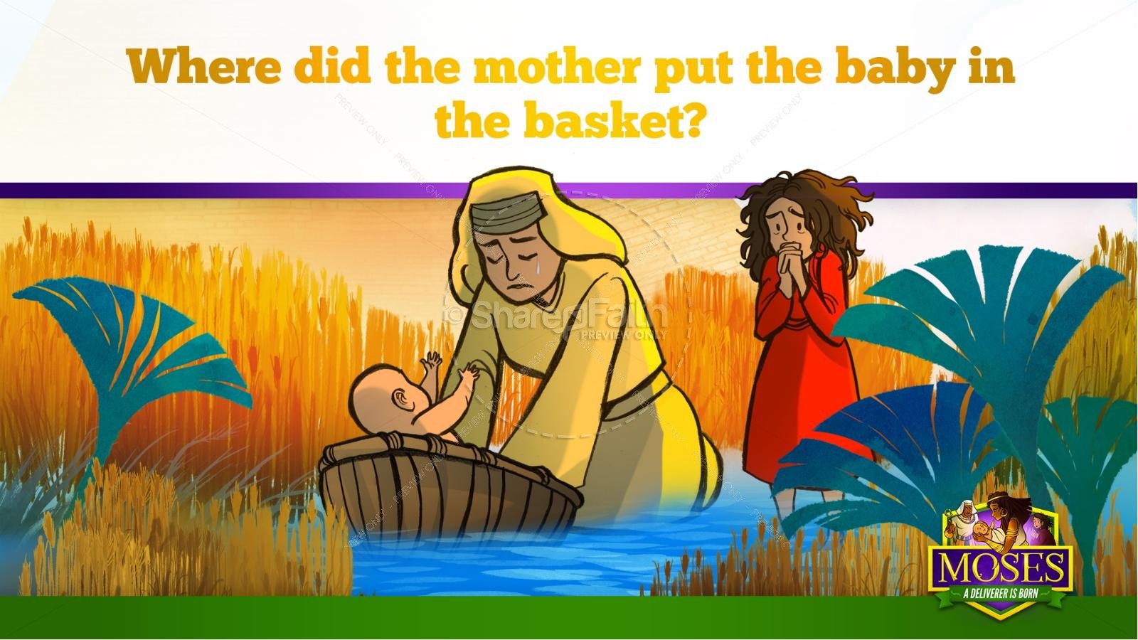 Exodus 2 Baby Moses Kids Bible Story | slide 27