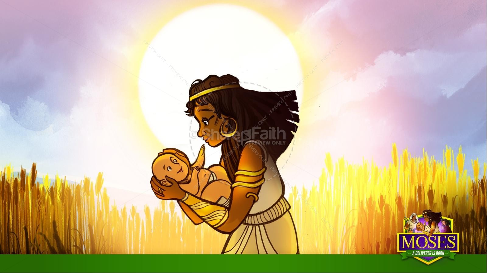 Exodus 2 Baby Moses Kids Bible Story | slide 34