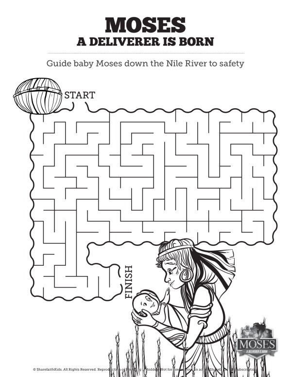 Exodus 2 Baby Moses Sunday School Coloring Pages | Clover Media