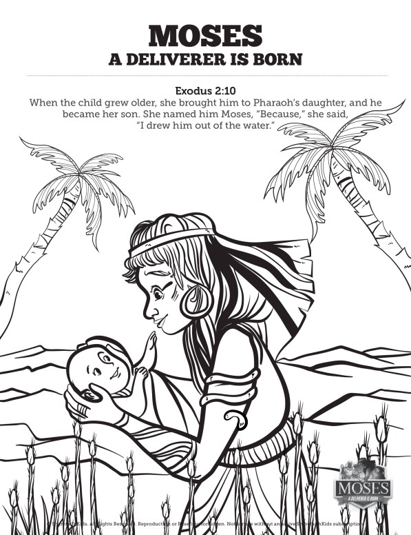 Exodus 2 Baby Moses Sunday School Coloring Pages Thumbnail Showcase