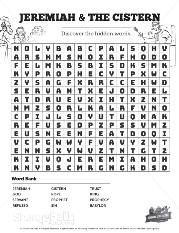 The Prophet Jeremiah Bible Word Search Puzzle