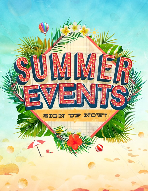 Summer Events Church Flyer Thumbnail Showcase