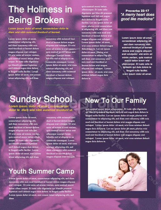 Family Values Church Newsletter Template | page 2