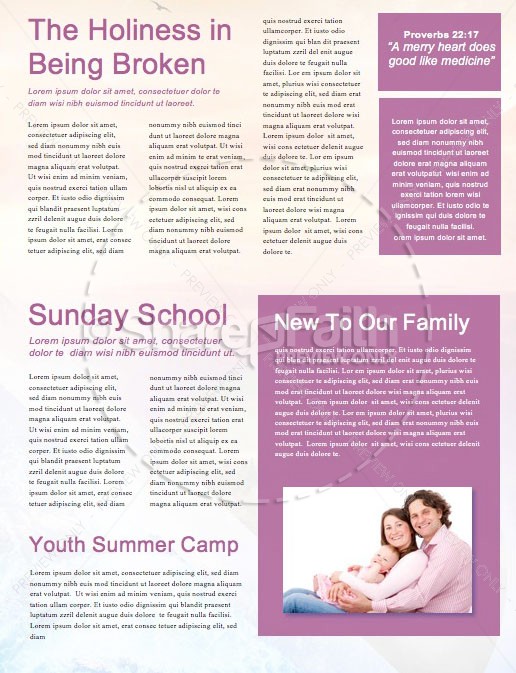 Holy Living Church Newsletter Template | page 2