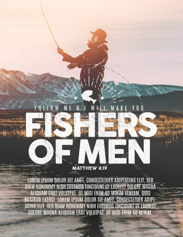 Fishers of Men Church Flyer Template Thumbnail Showcase