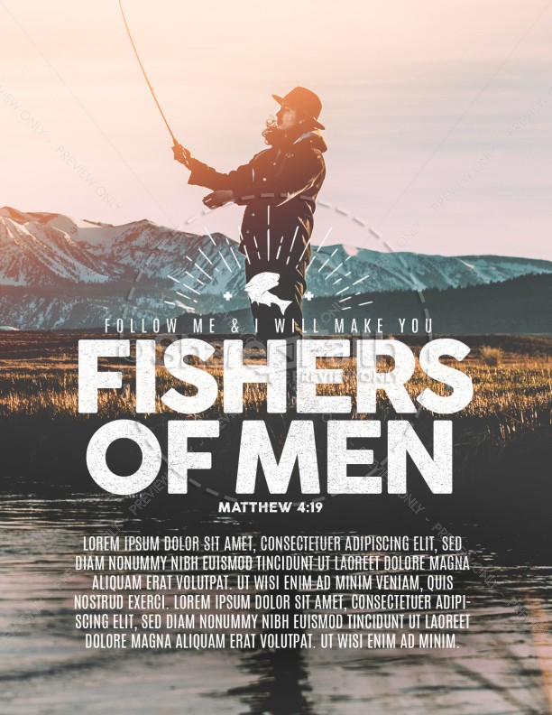 Fishers of Men Church Flyer Template | page 1