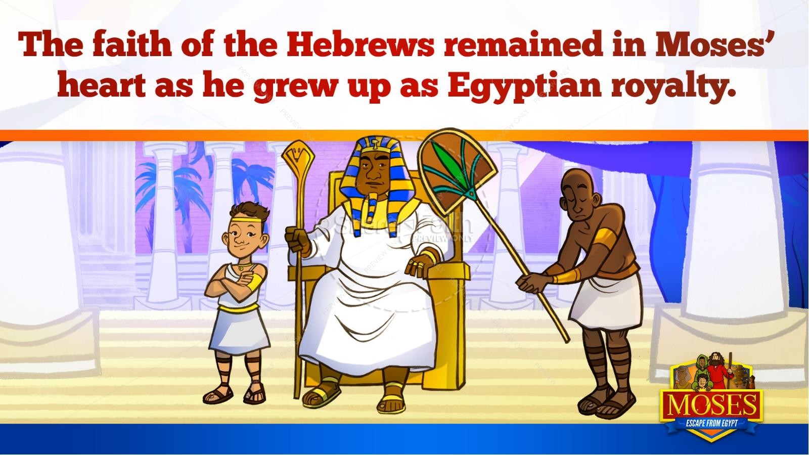 Exodus 2 Moses Escapes From Egypt Kids Bible Story | slide 12