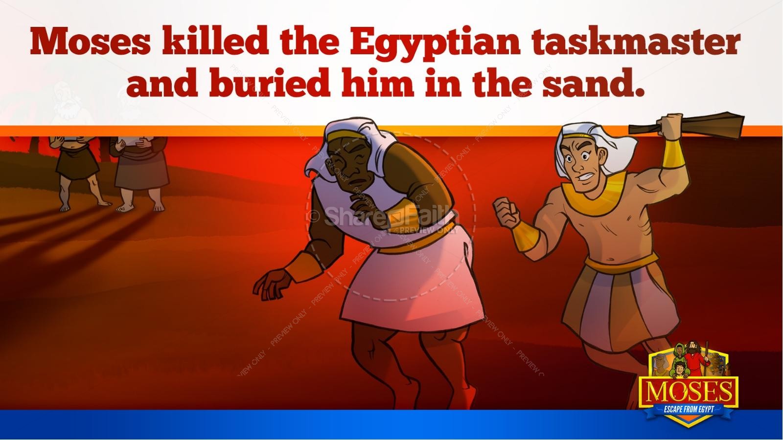 Exodus 2 Moses Escapes From Egypt Kids Bible Story | slide 20