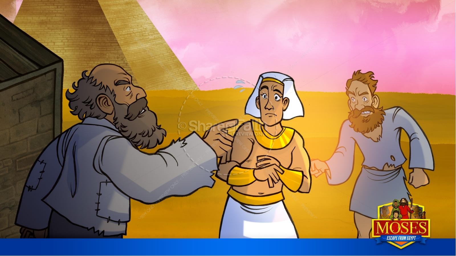 Exodus 2 Moses Escapes From Egypt Kids Bible Story | slide 22