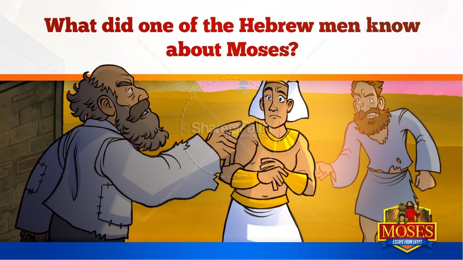 Exodus 2 Moses Escapes From Egypt Kids Bible Story | slide 23