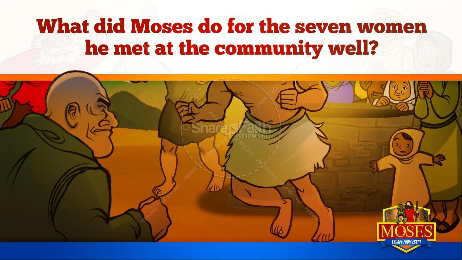 Exodus 2 Moses Escapes From Egypt Kids Bible Story | slide 31