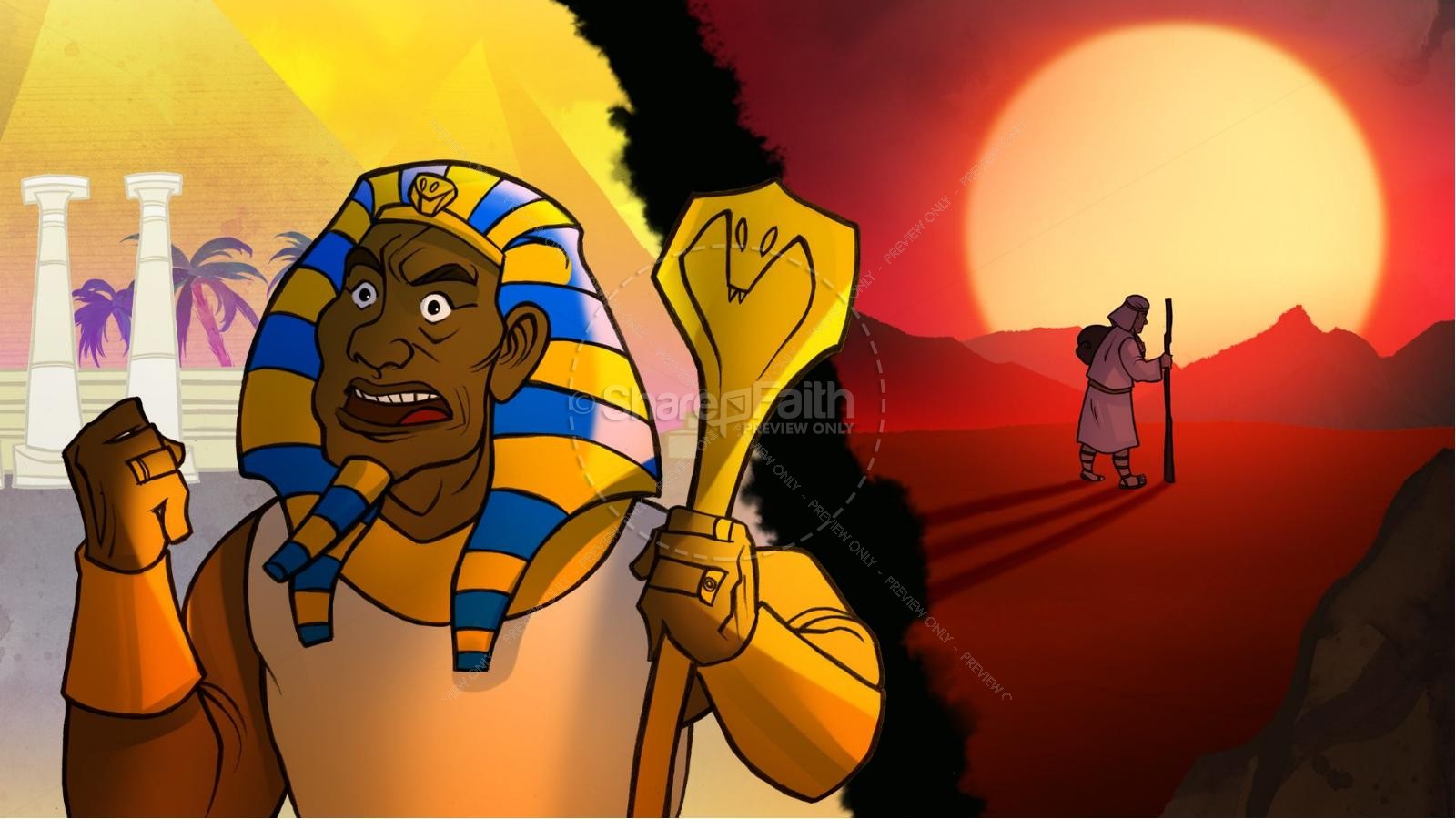 Exodus 2 Moses Escapes From Egypt Kids Bible Story | slide 6