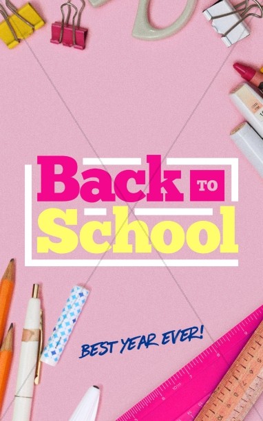 Back to School Supplies Church Bulletin Thumbnail Showcase