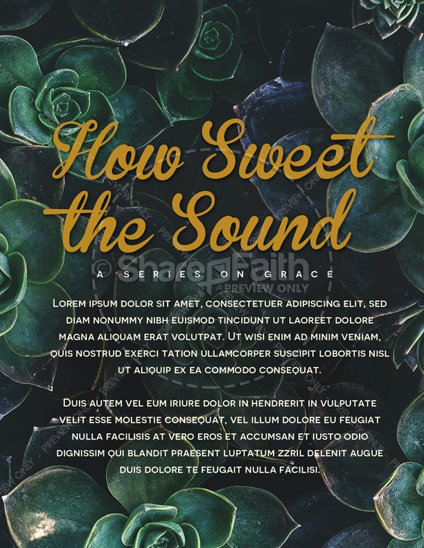 How Sweet The Sound Church Flyer Template Thumbnail Showcase