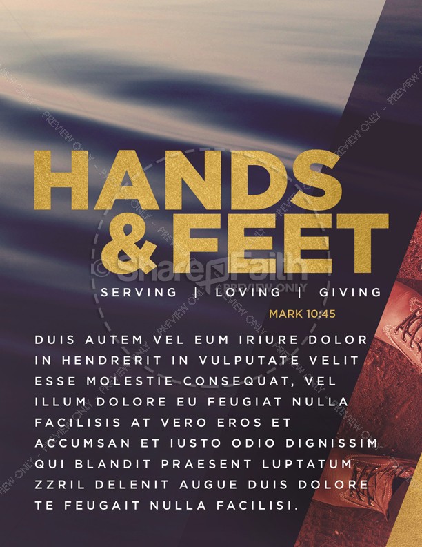 Hands And Feet Church Flyer Template Thumbnail Showcase