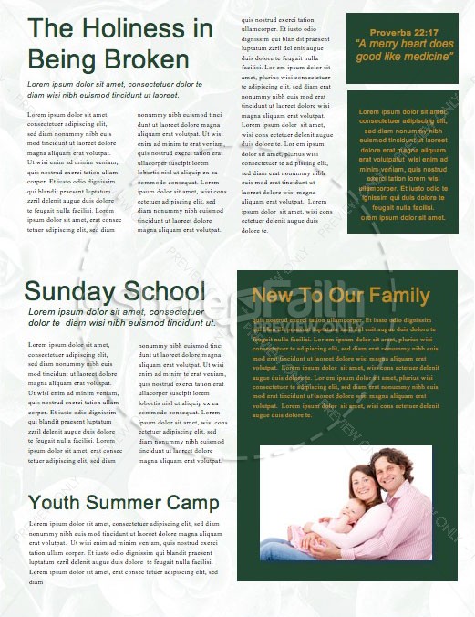 How Sweet The Sound Church Newsletter Template | page 2