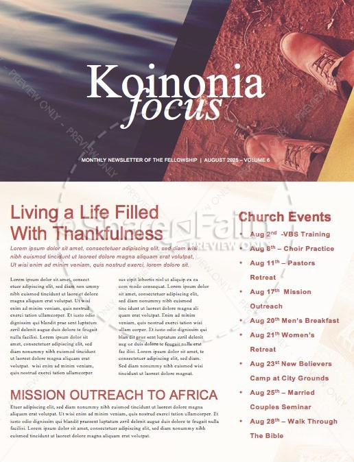 Hands And Feet Church Newsletter Template Thumbnail Showcase