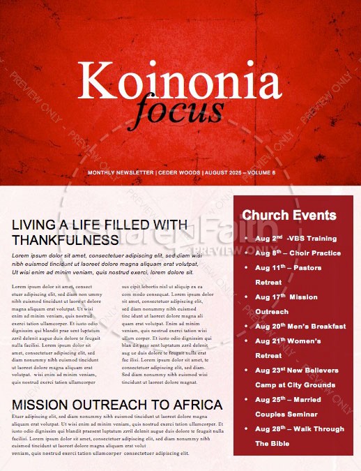No Longer Slaves Church Newsletter Template | page 1