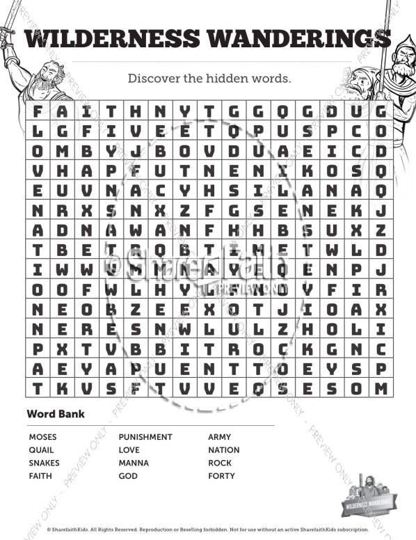 go into the wilderness word search pro