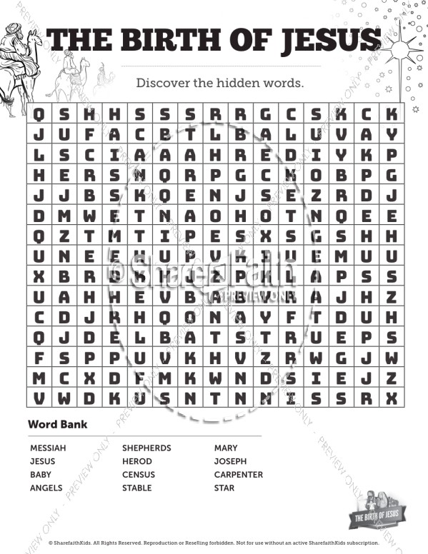 Sunday School Word Searches And Printable Word Searches SharefaithKids Page 2