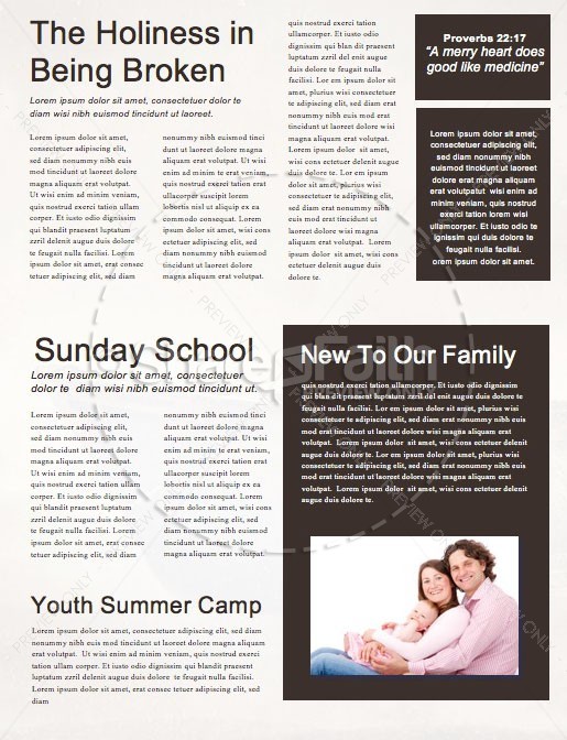 Keep the Faith Church Newsletter Template | page 2