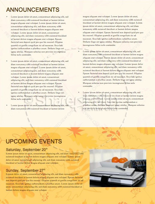 Harvest Party Church Newsletter Template | page 4