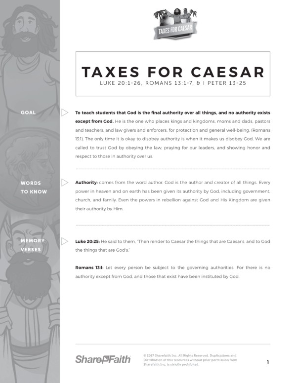 Luke 20 Taxes For Caesar Curriculum Thumbnail Showcase