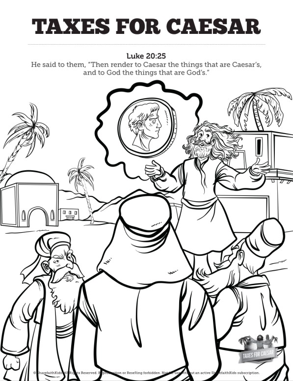 Luke 20 Taxes For Caesar Sunday School Coloring Pages Thumbnail Showcase