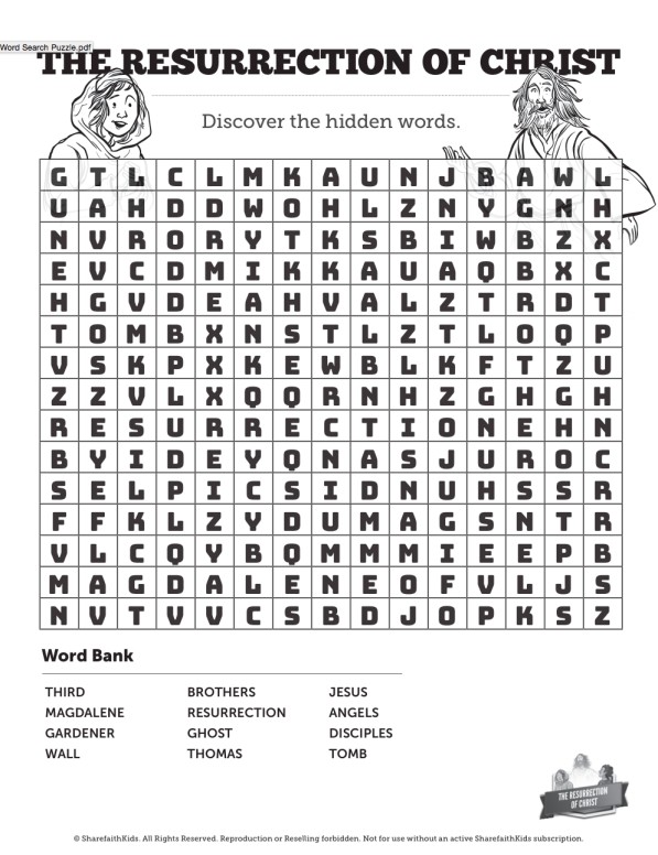 Jesus' Resurrection Bible Word Search Puzzles Thumbnail Showcase