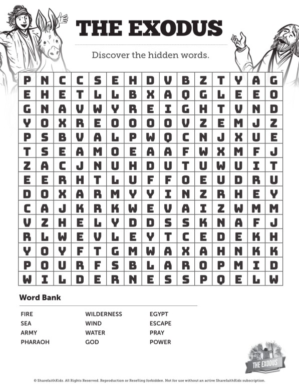 The Exodus Story Bible Word Search Puzzles Thumbnail Showcase