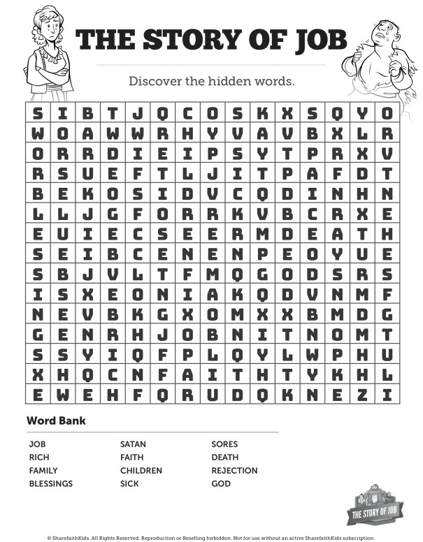 the story of job bible word search puzzles sharefaith kids