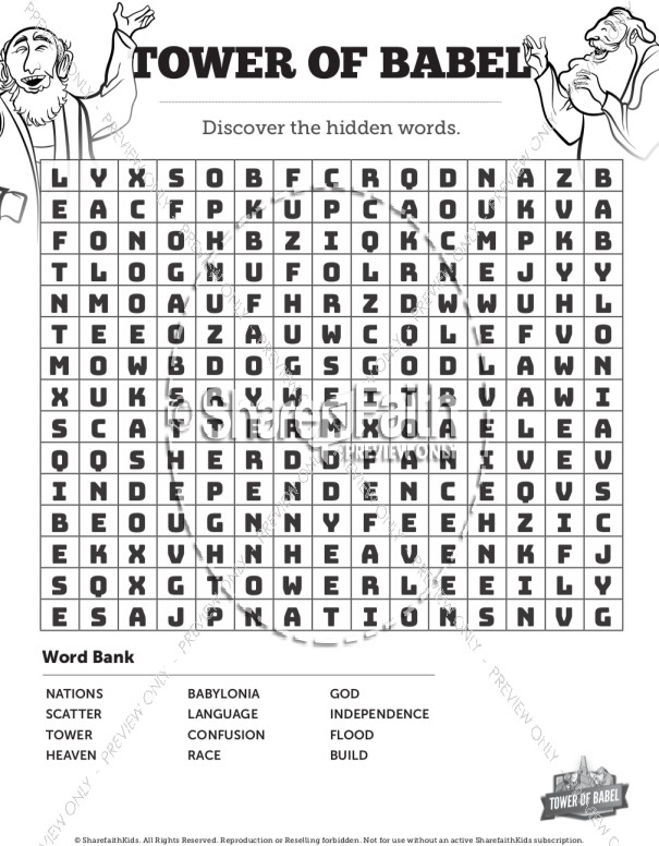 Tower of Babel Word Search Puzzles