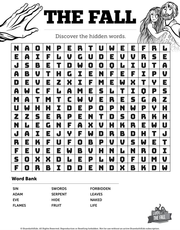 The Fall of Man Word Search Puzzles Thumbnail Showcase