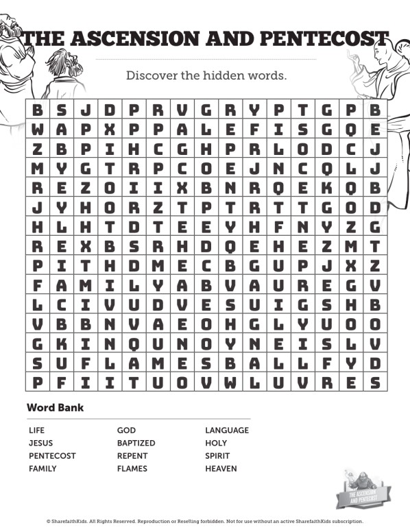 The Ascension and Pentecost Bible Word Search Puzzles Thumbnail Showcase