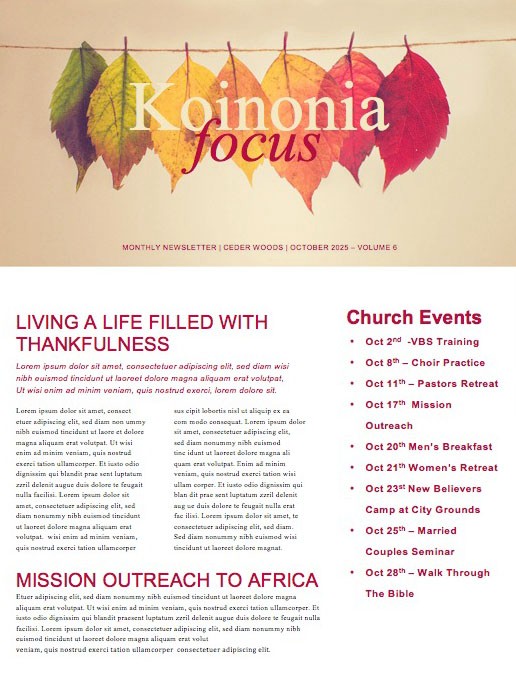 Small Groups Church Newsletter Template