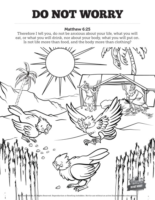 Matthew 6 Do Not Worry Sunday School Coloring Pages Thumbnail Showcase