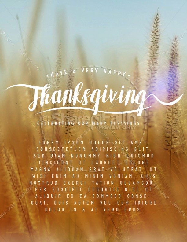 Thanksgiving Harvest Church Flyer Template Thumbnail Showcase