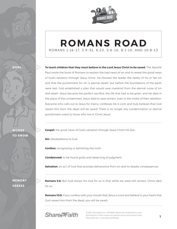Romans Road Curriculum Thumbnail Showcase