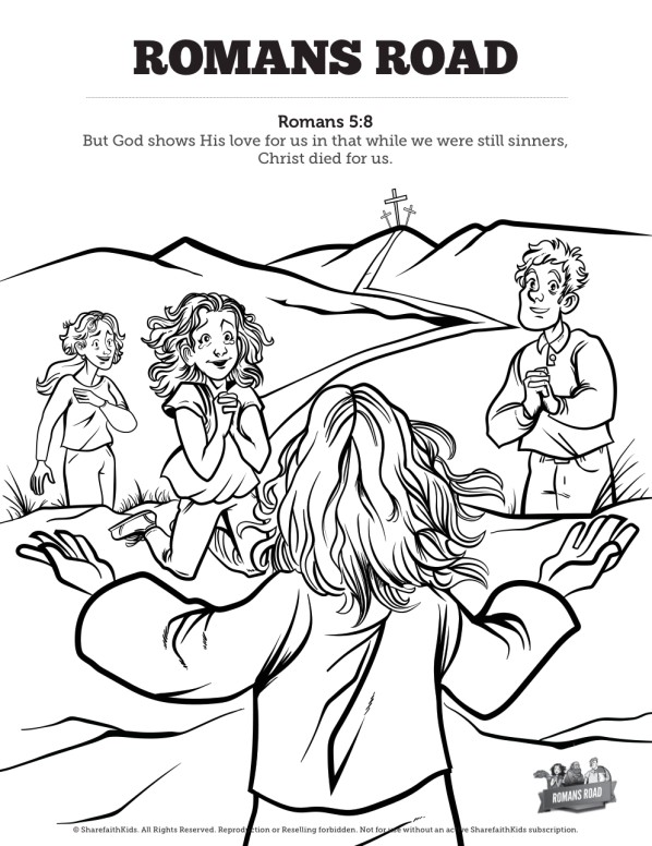 Romans Road Sunday School Coloring Pages Thumbnail Showcase