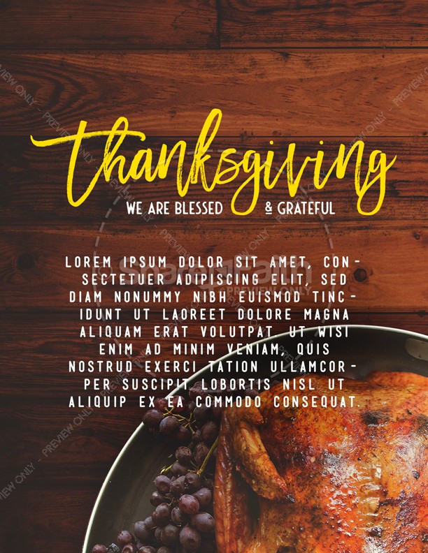 Prayer for Thanksgiving Church Flyer Template Thumbnail Showcase