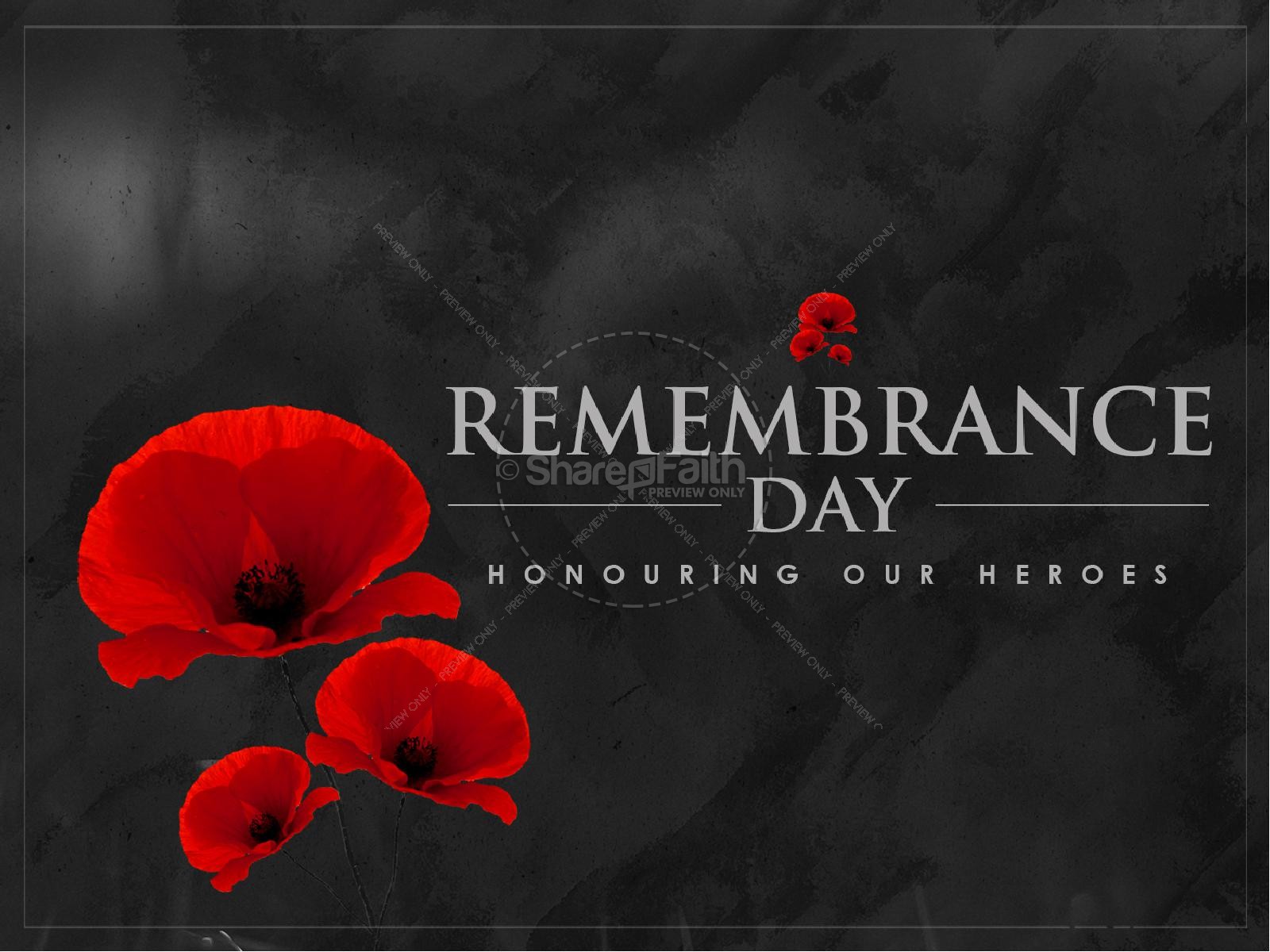 Remembrance Day Church PowerPoint Template Thumbnail 1