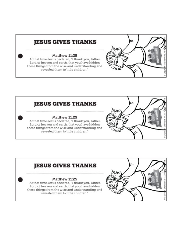 Matthew 11 Jesus Gives Thanks Bible Bookmarks Thumbnail Showcase