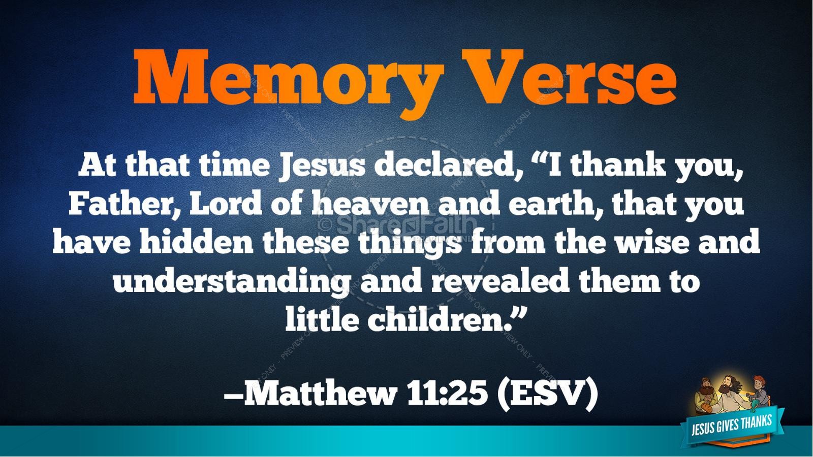 Matthew 11 Jesus Gives Thanks Kids Bible Story Thumbnail 35