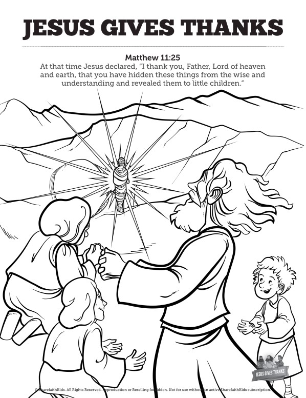 Matthew 11 Jesus Gives Thanks Sunday School Coloring Pages Thumbnail Showcase