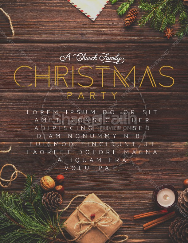 Church Christmas Party Flyer Template Thumbnail Showcase