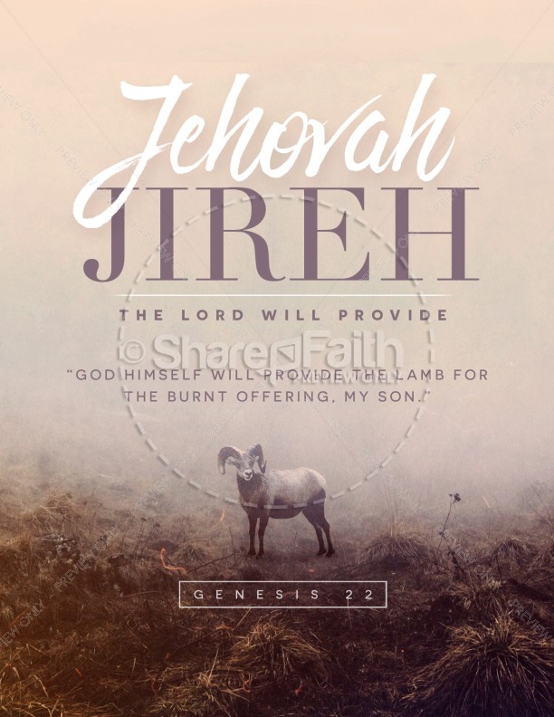 Jehovah Jireh The Lord Provides Church Flyer Template Thumbnail Showcase